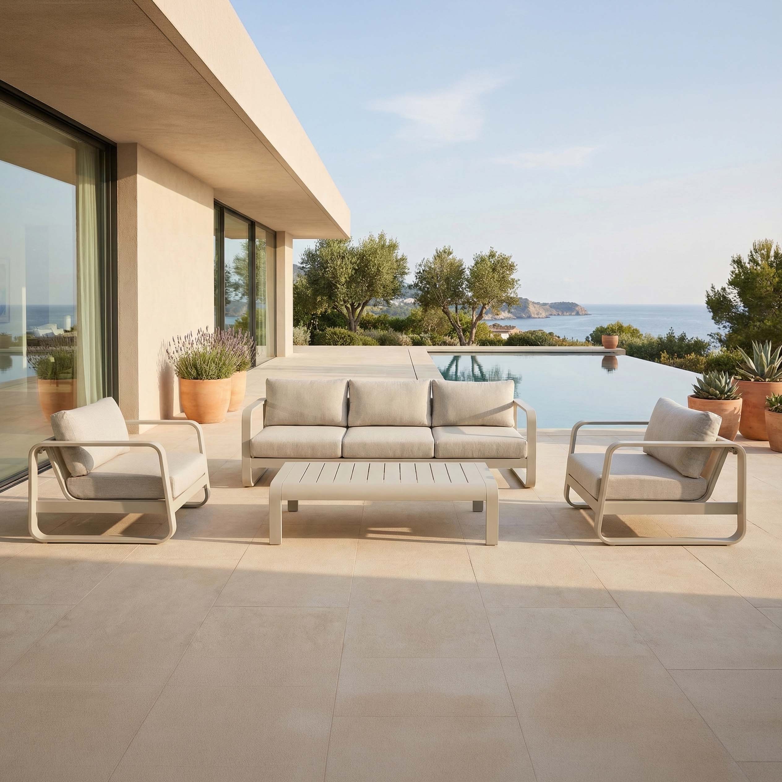 Zestaw mebli ogrodowych ANTALYA CAFFE Light Beige - Bjørkka