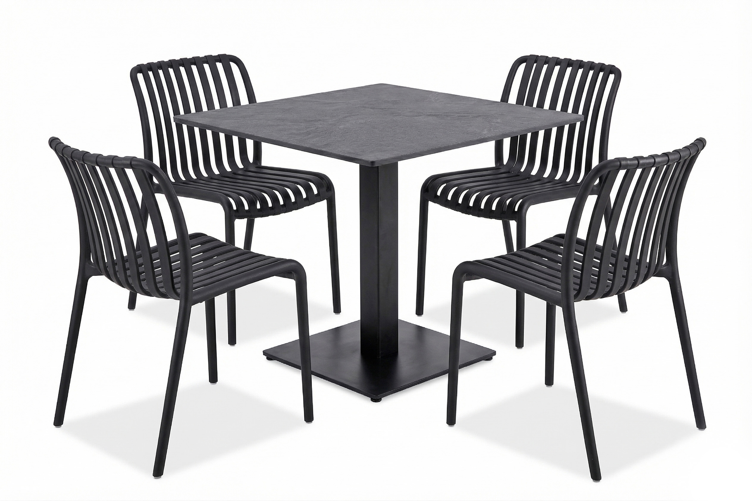 Комплект садових меблів RIVIO/VENA 80 + RONA LIGHT Black Bjørkka на тераці