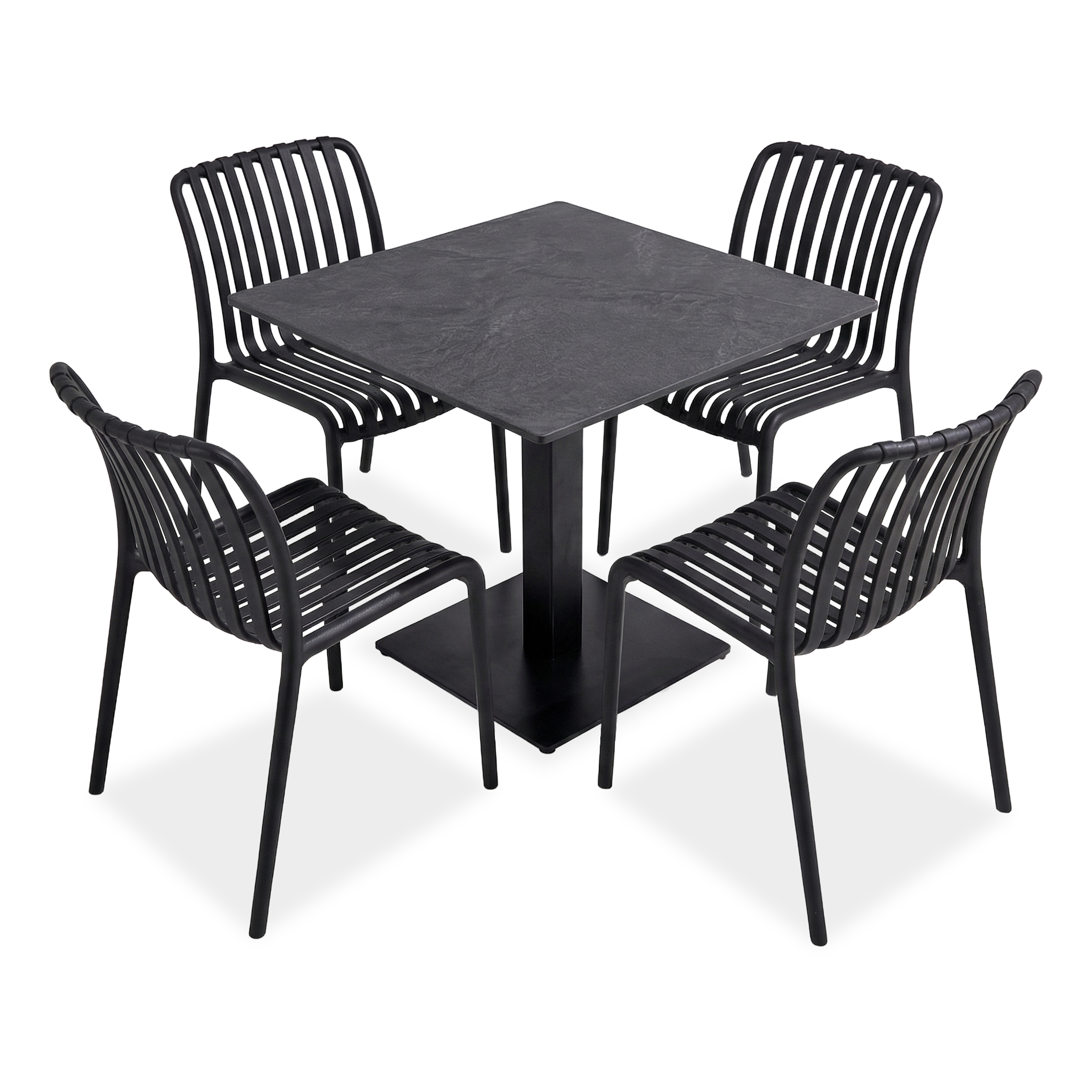 Zestaw mebli ogrodowych RIVIO/VENA 80 + RONA LIGHT Black – Bjørkka