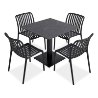 Zestaw mebli ogrodowych RIVIO/VENA 80 + RONA LIGHT Black – Bjørkka