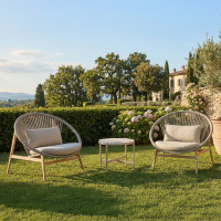 Komplet mebli na ogród GALLA 2+1 Light Beige - Bjørkka