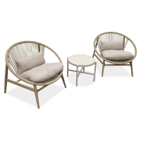 Komplet mebli na ogród GALLA 2+1 Light Beige - Bjørkka