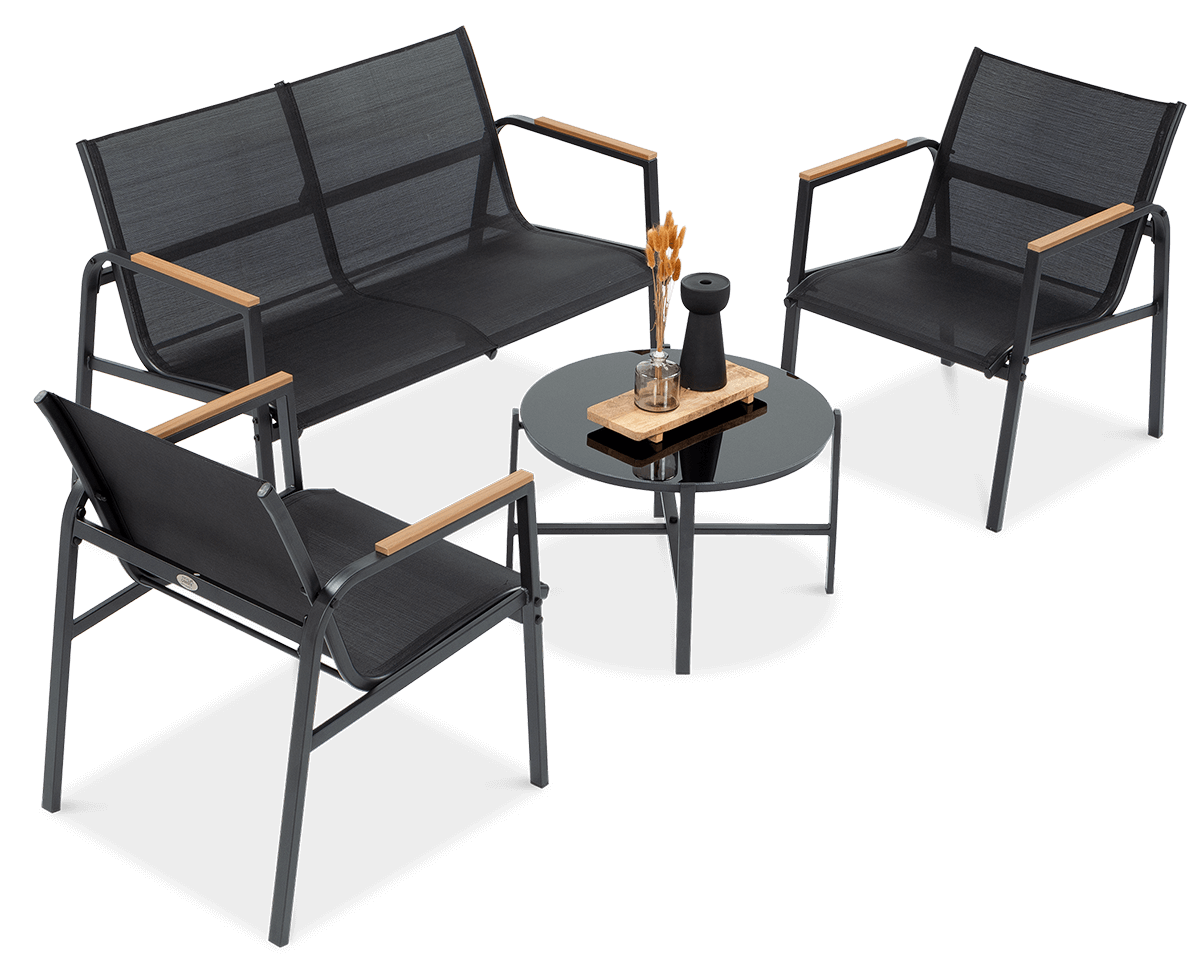 Zestaw mebli Mango Caffe Black Focus Garden bez tła PNG