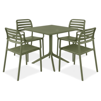 Zestaw mebli ogrodowych Nardi COSTA/CLIP 4+1 Agave