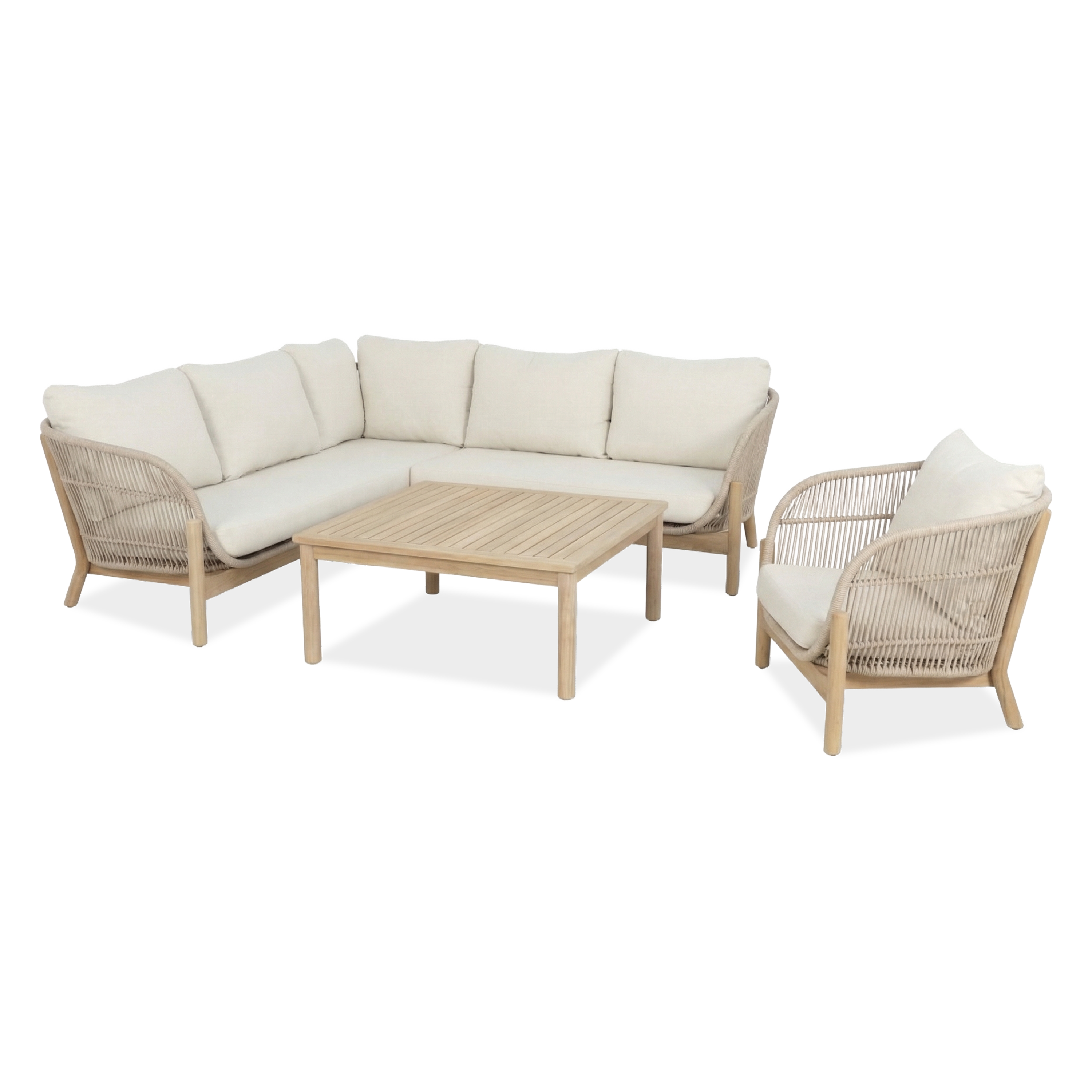 Zestaw narożnika i fotela ogrodowego BERGEN Acacia wood - Bjørkka