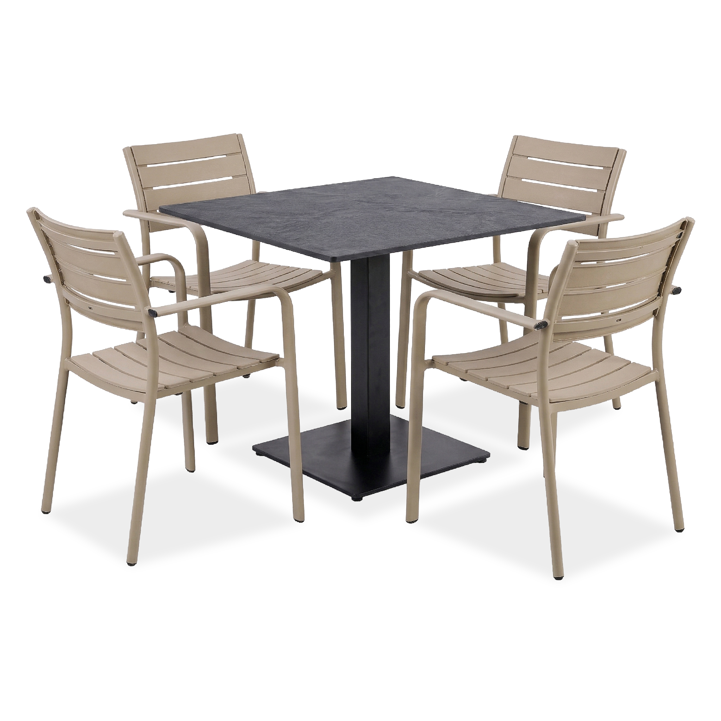 Zestaw mebli jadalnianych na ogród RIVIO/VENA 80 + MILO Beige – Bjørkka