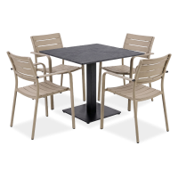 Zestaw mebli jadalnianych na ogród RIVIO/VENA 80 + MILO Beige – Bjørkka