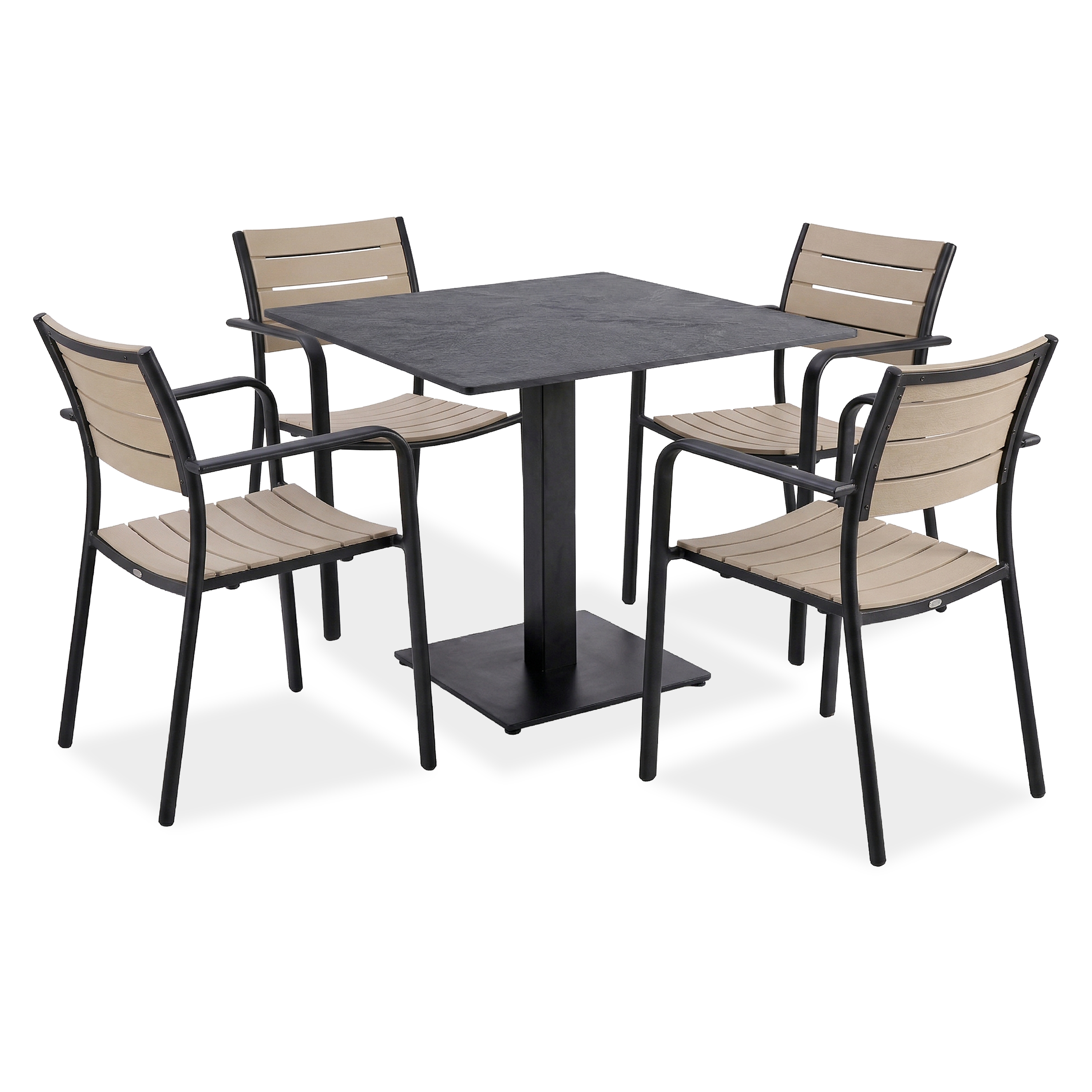 Zestaw mebli tarasowych RIVIO/VENA 80 + MILO Black Beige – Bjørkka