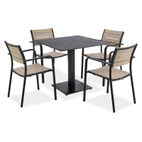 Zestaw mebli tarasowych RIVIO/VENA 80 + MILO Black Beige – Bjørkka