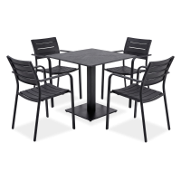 Komplet mebli ogrodowych na taras RIVIO/VENA 80 + MILO Black – Bjørkka