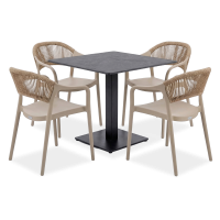 Zestaw mebli na taras RIVIO/VENA 80 + TESSA Beige – Bjørkka