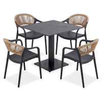 Komplet ogrodowy RIVIO/VENA 80 + TESSA Black Beige – Bjørkka