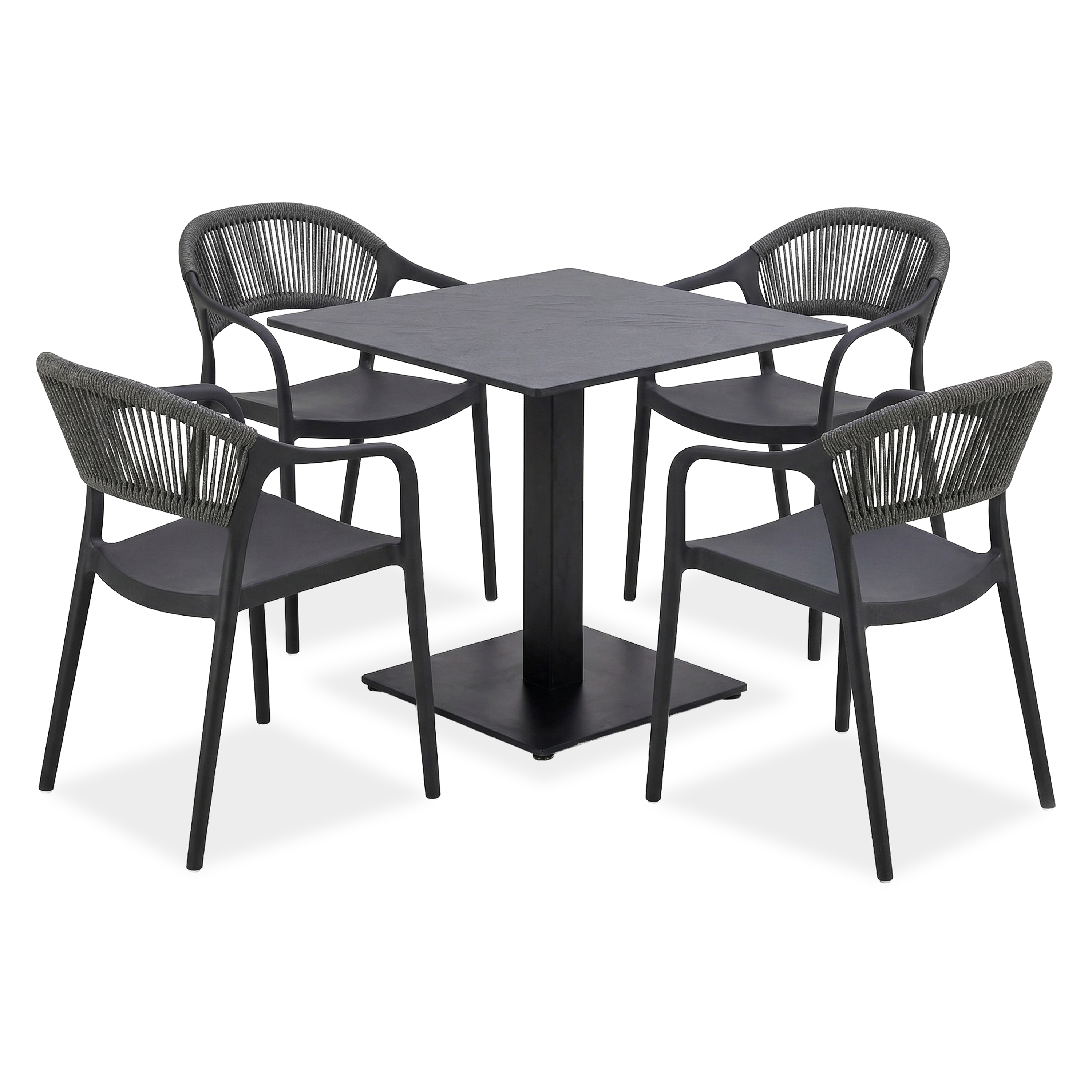 Komplet jadalniany ogrodowy RIVIO/VENA 80 + TESSA Black – Bjørkka