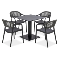 Komplet jadalniany ogrodowy RIVIO/VENA 80 + TESSA Black – Bjørkka