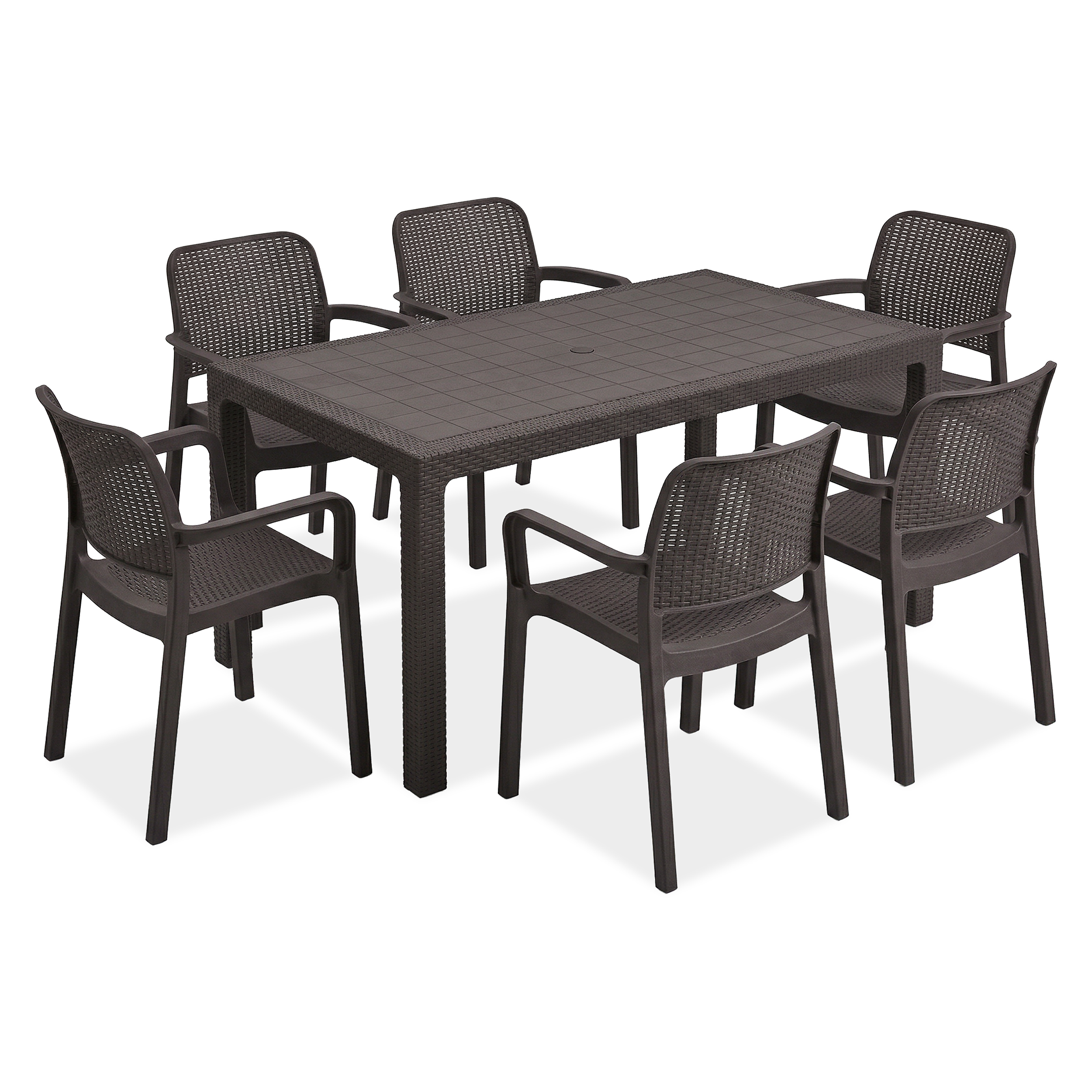 Zestaw mebli jadalnianych ogrodowych SAMANNA / MELODY 6+1 Brown - Keter