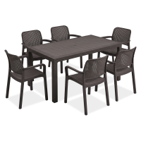 Zestaw mebli jadalnianych ogrodowych SAMANNA / MELODY 6+1 Brown - Keter