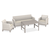 Zestaw mebli do ogrodu SCANDI MAX3/LYON Pebble Grey-Soft Beige / Sf. Beige - Keter