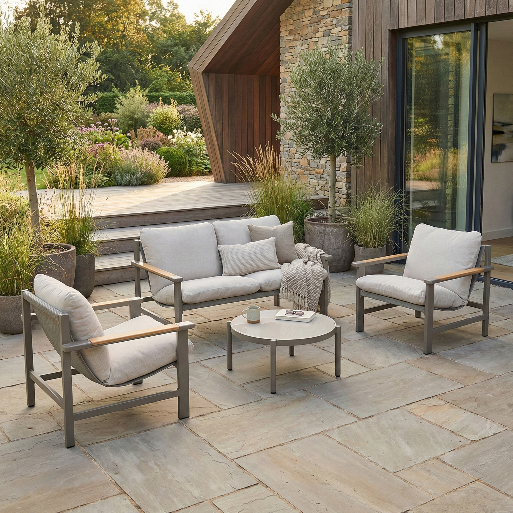 Zestaw mebli ogrodowych SOLDEN CAFFE Grey - Bjørkka