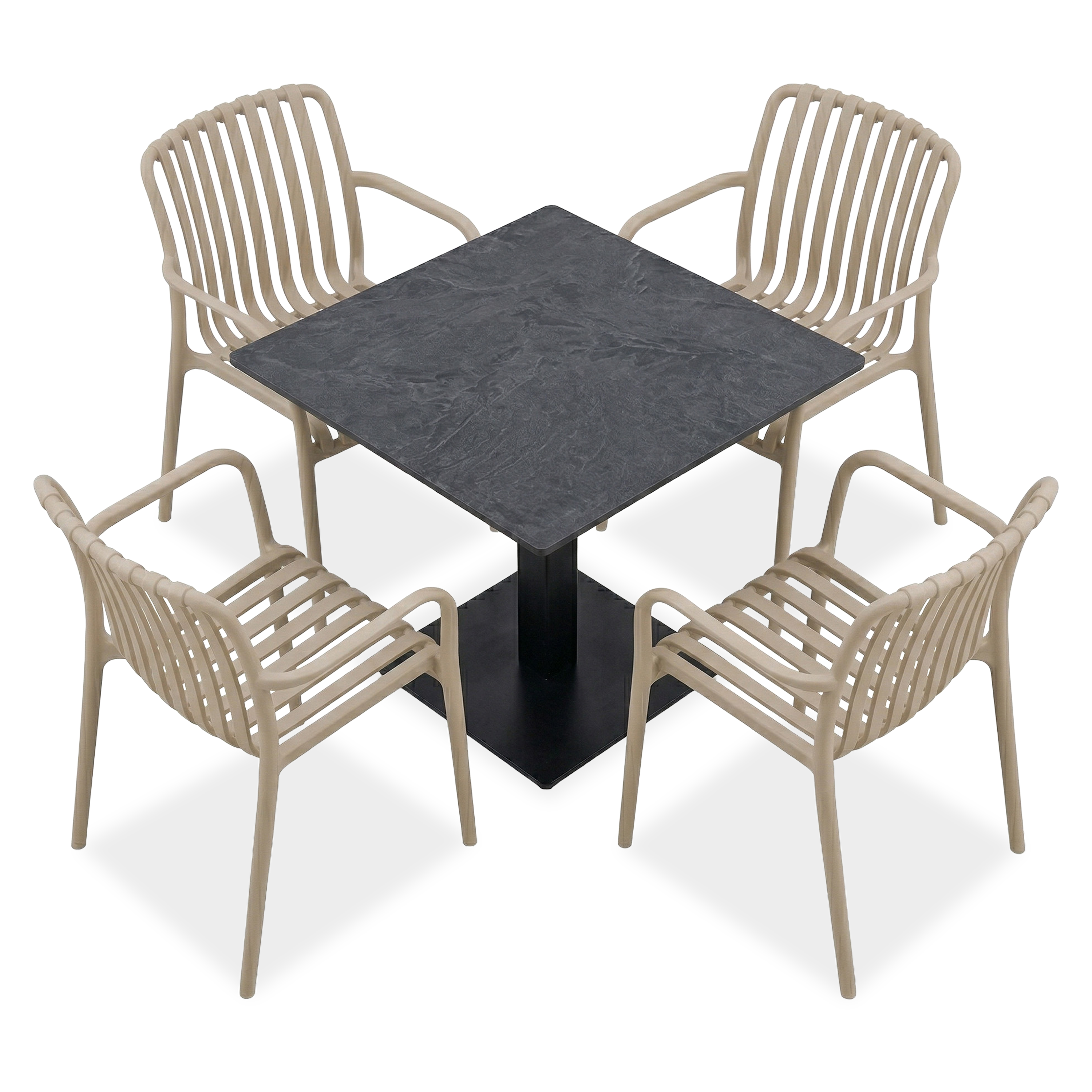 Zestaw mebli jadalnianych na taras RIVIO/VENA 80 + RONA Beige – Bjørkka