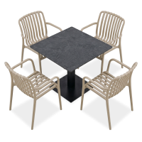 Zestaw mebli jadalnianych na taras RIVIO/VENA 80 + RONA Beige – Bjørkka