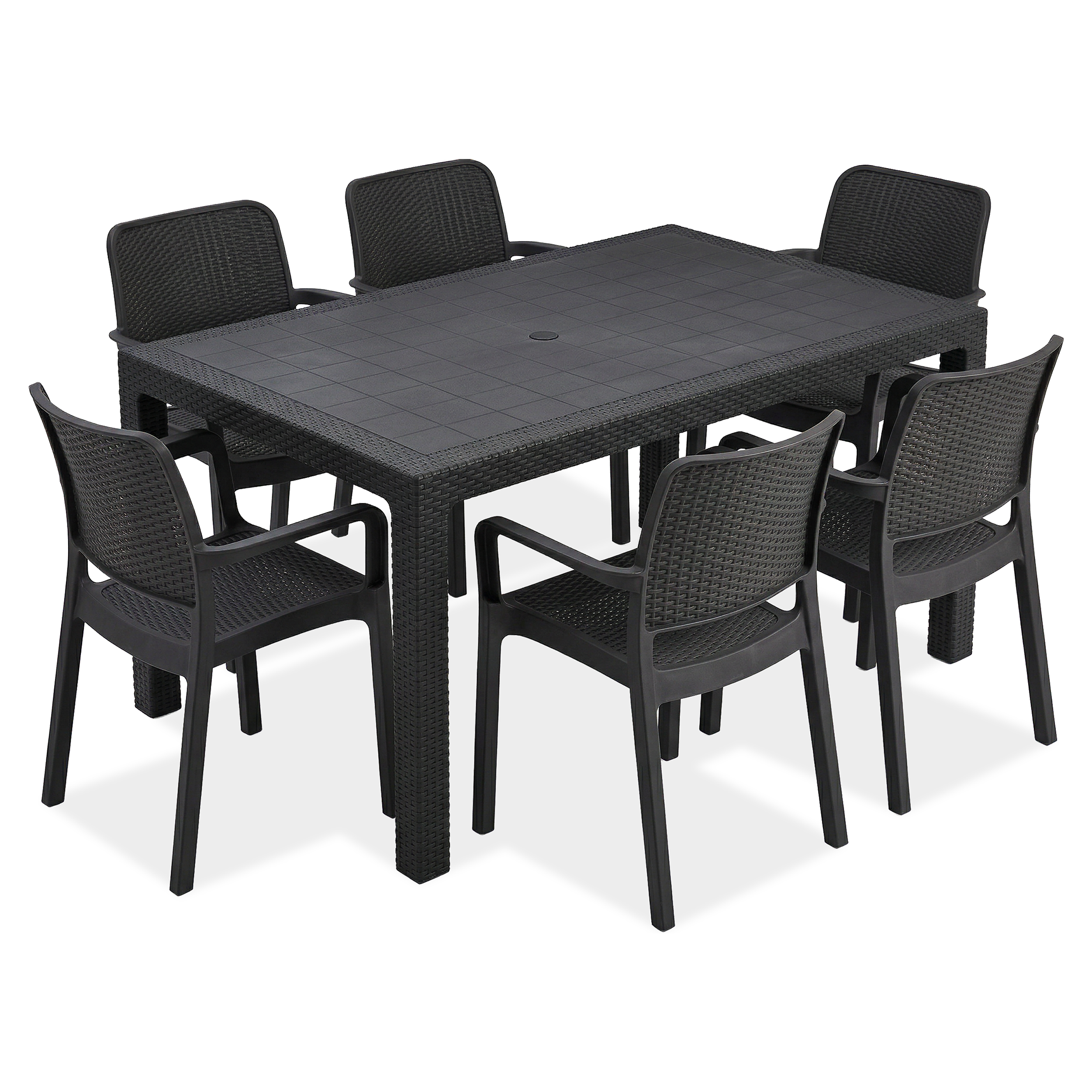 Komplet jadalniany na taras SAMANNA / MELODY 6+1 Graphite - Keter