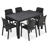 Komplet jadalniany na taras SAMANNA / MELODY 6+1 Graphite - Keter