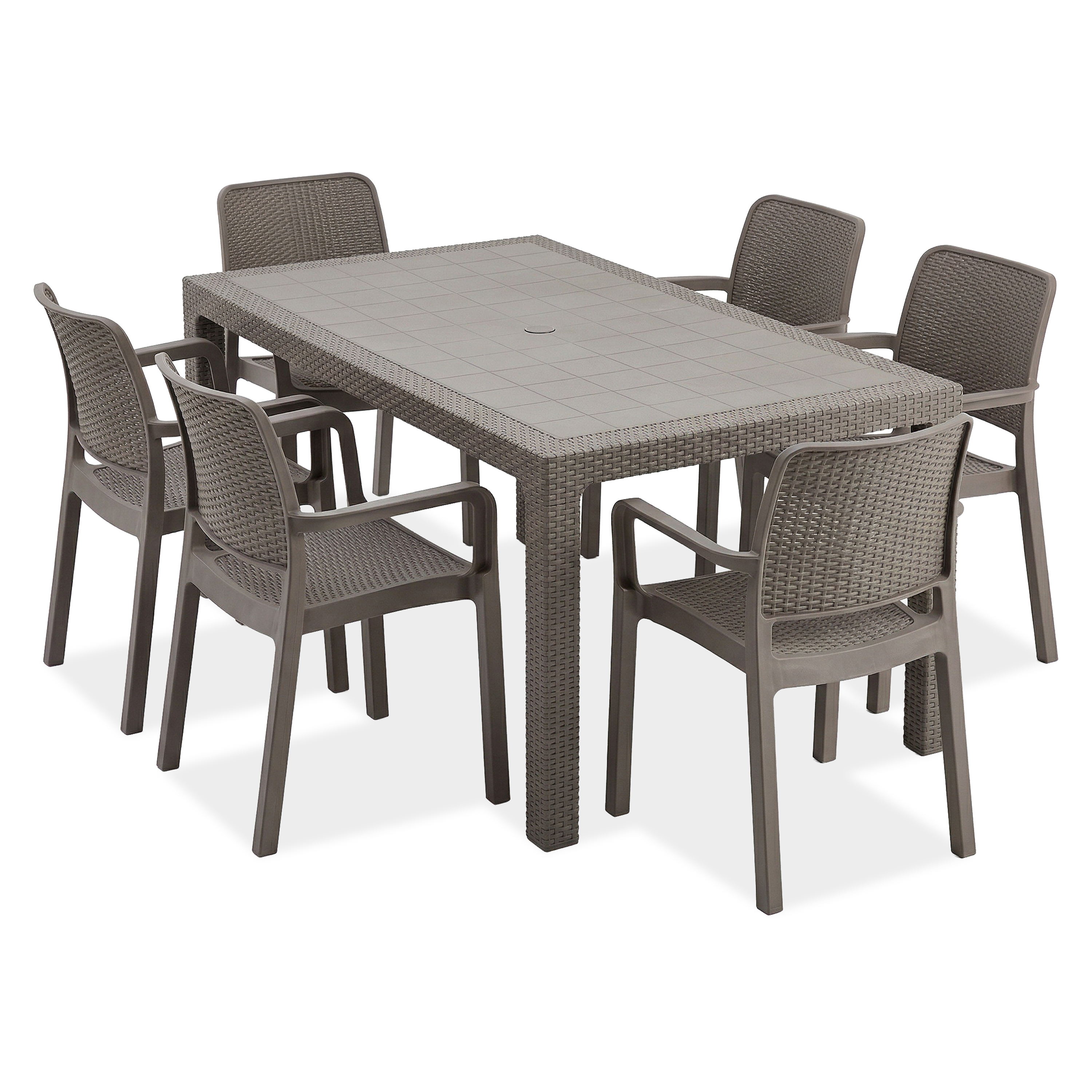 Zestaw jadalniany ogrodowy SAMANNA / MELODY 6+1 Cappucino - Keter