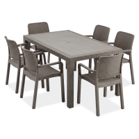 Zestaw jadalniany ogrodowy SAMANNA / MELODY 6+1 Cappucino - Keter