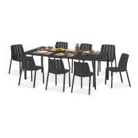 Zestaw mebli ogrodowych TIBERINA BISTROT/TEVERE 147-211 8+1 ANTHRACITE – Nardi