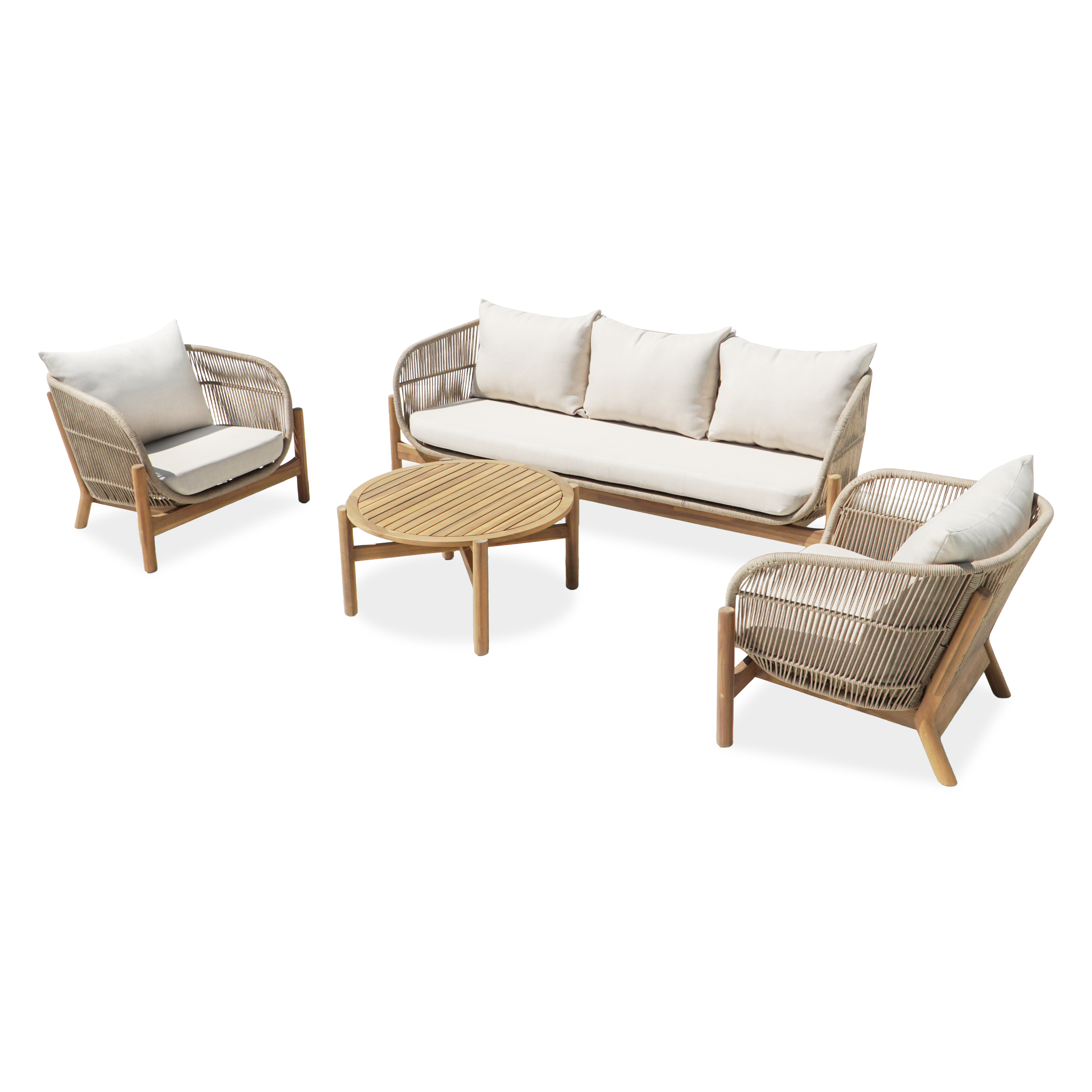 Zestaw mebli na taras BERGEN CAFFE MAX Acacia Wood - Bjørkka