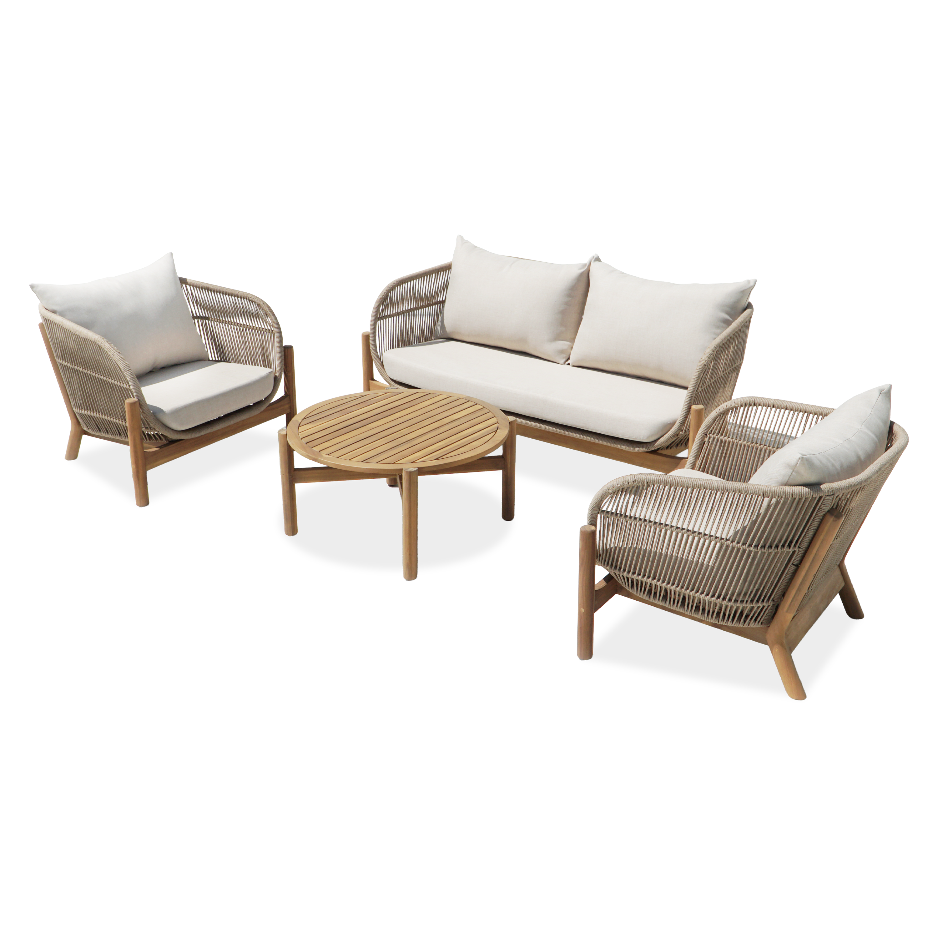 Meble wypoczynkowe na ogród BERGEN CAFFE Acacia Wood - Bjørkka