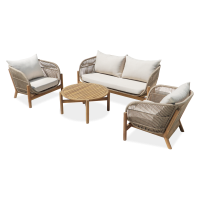 Meble wypoczynkowe na ogród BERGEN CAFFE Acacia Wood - Bjørkka