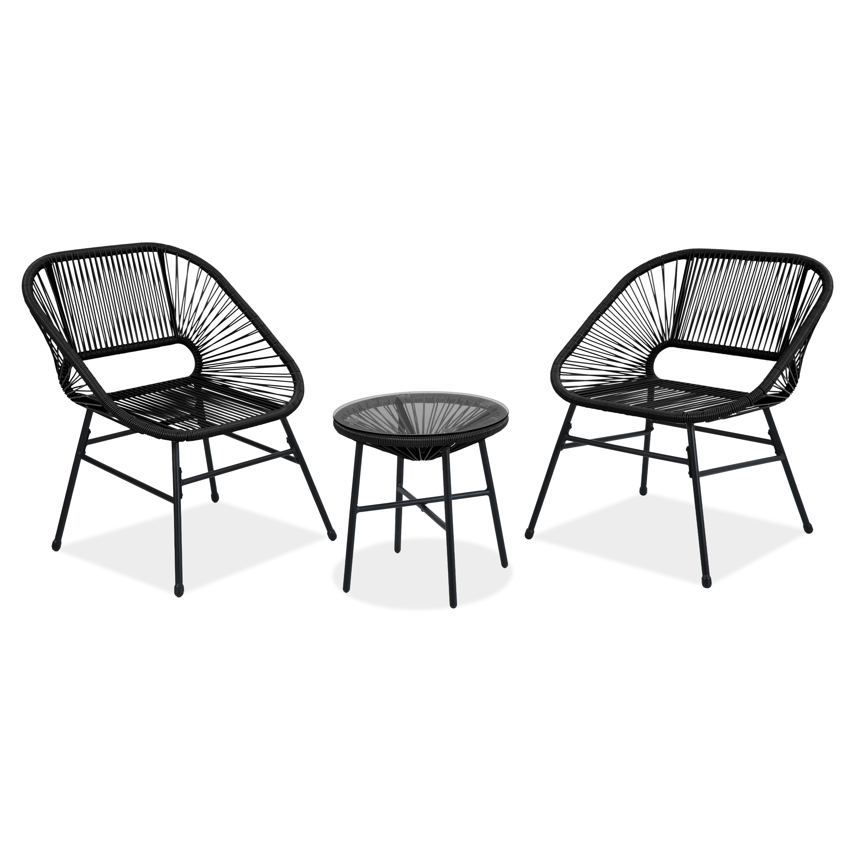 Zestaw mebli tarasowych MAYA NEW 2+1 Black - Bjørkka