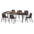 Zestaw mebli na taras TIBERINA BISTROT/TEVERE 147-211 6+1 ANTHRACITE – Nardi