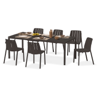 Zestaw mebli na taras TIBERINA BISTROT/TEVERE 147-211 6+1 ANTHRACITE – Nardi