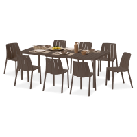 Zestaw mebli TIBERINA BISTROT/TEVERE 147 8+1 Terra - Nardi