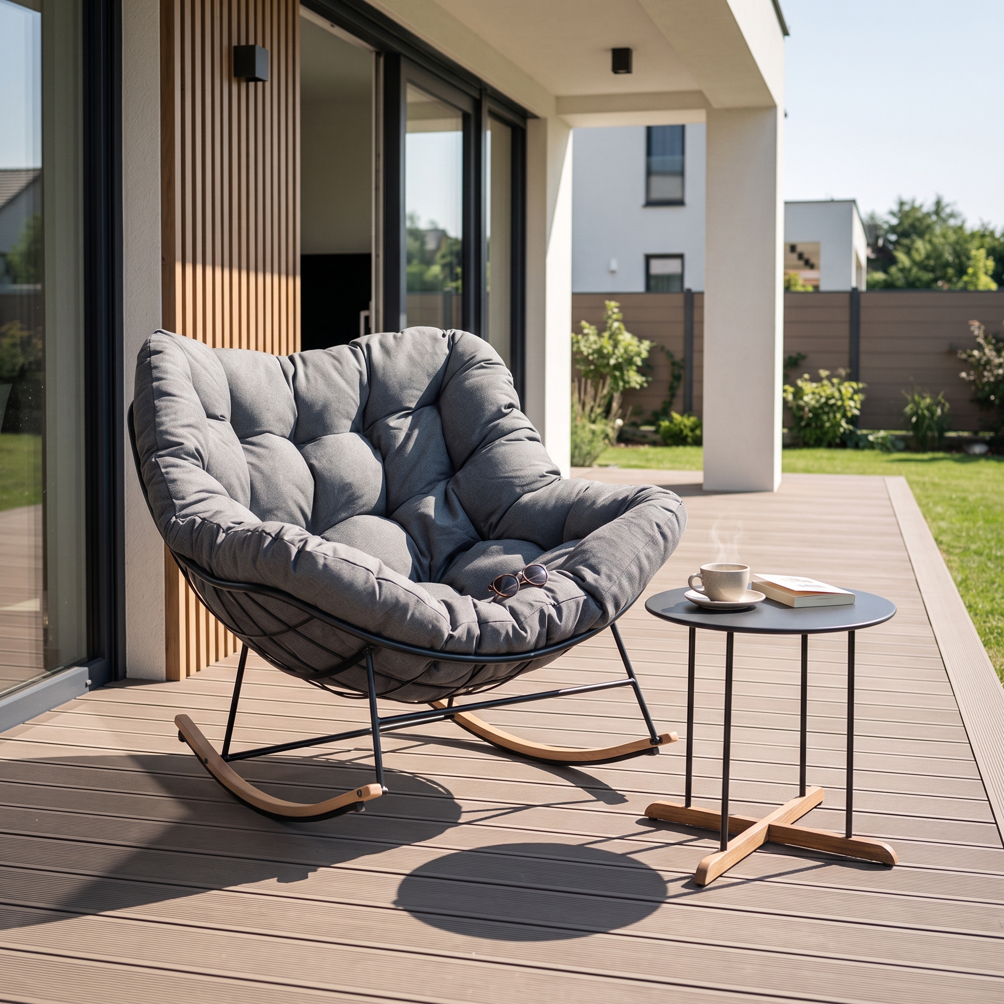 Zestaw na taras RONDA 1+1 Dark Grey - Bjørkka — aranżacja