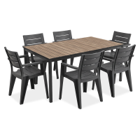 Komplet jadalniany JULIE/PORTO 160 6+1 Graphite Black Ashwood - Keter