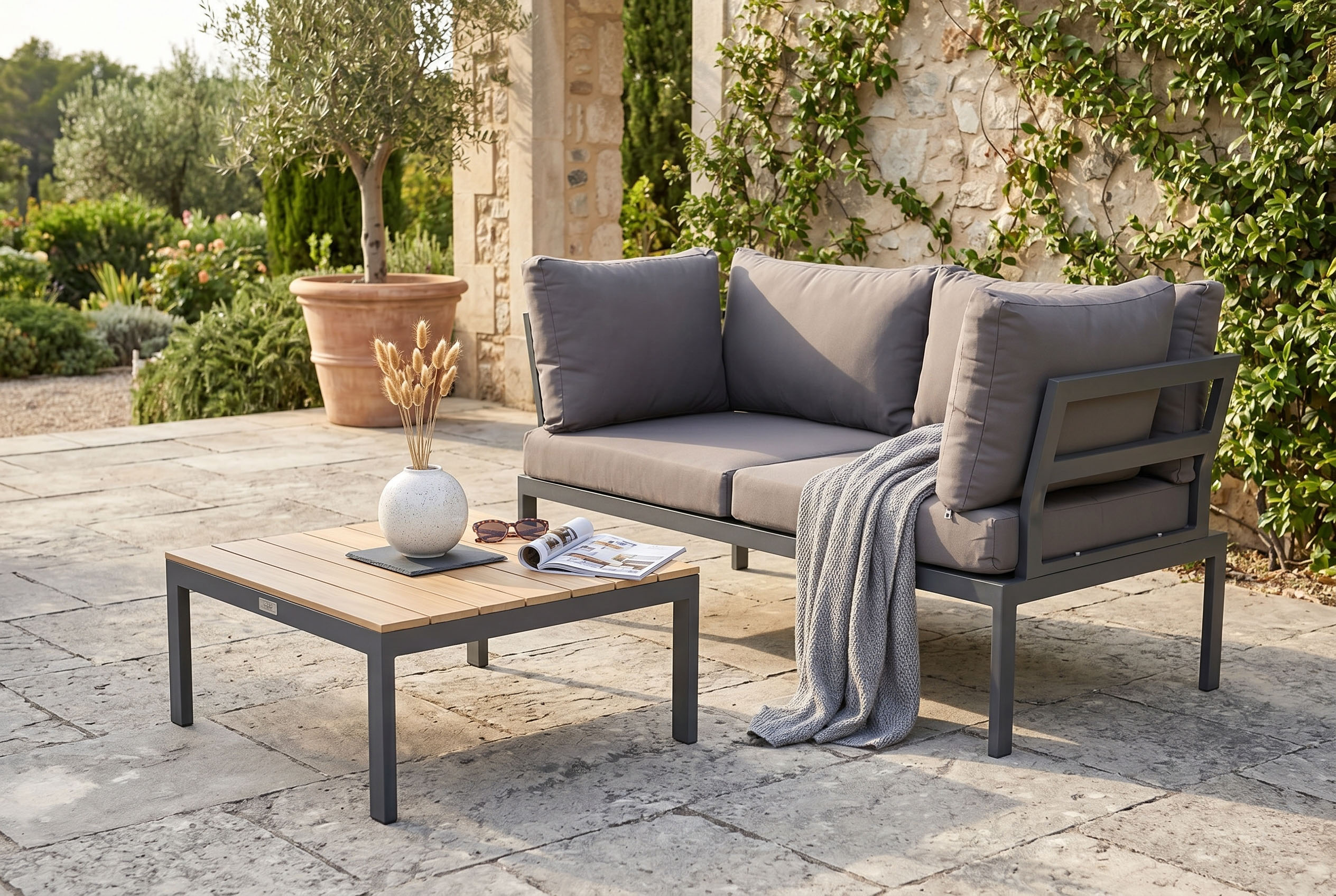 Zestaw mebli ogrodowych narożnik Focus Garden JAVA Dark Grey