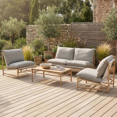 Zestaw ogrodowy MAKANI CAFFE Grey/Beige - Bjørkka