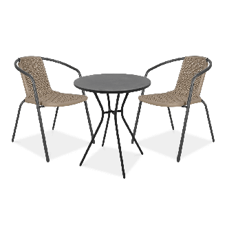 Zestaw ogrodowy na balkon SIMPLE 2+1 cappucino - FOCUS GARDEN