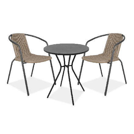 Zestaw ogrodowy na balkon SIMPLE 2+1 cappucino - FOCUS GARDEN