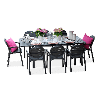 Zestaw ogrodowy 8 + 1 PALMA/ALLORO Antracite - NARDI