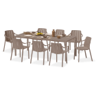 Zestaw ogrodowy Nardi TIBERINA/TEVERE 8+1 z rozkładanym stołem 147–211 cm, Tortora