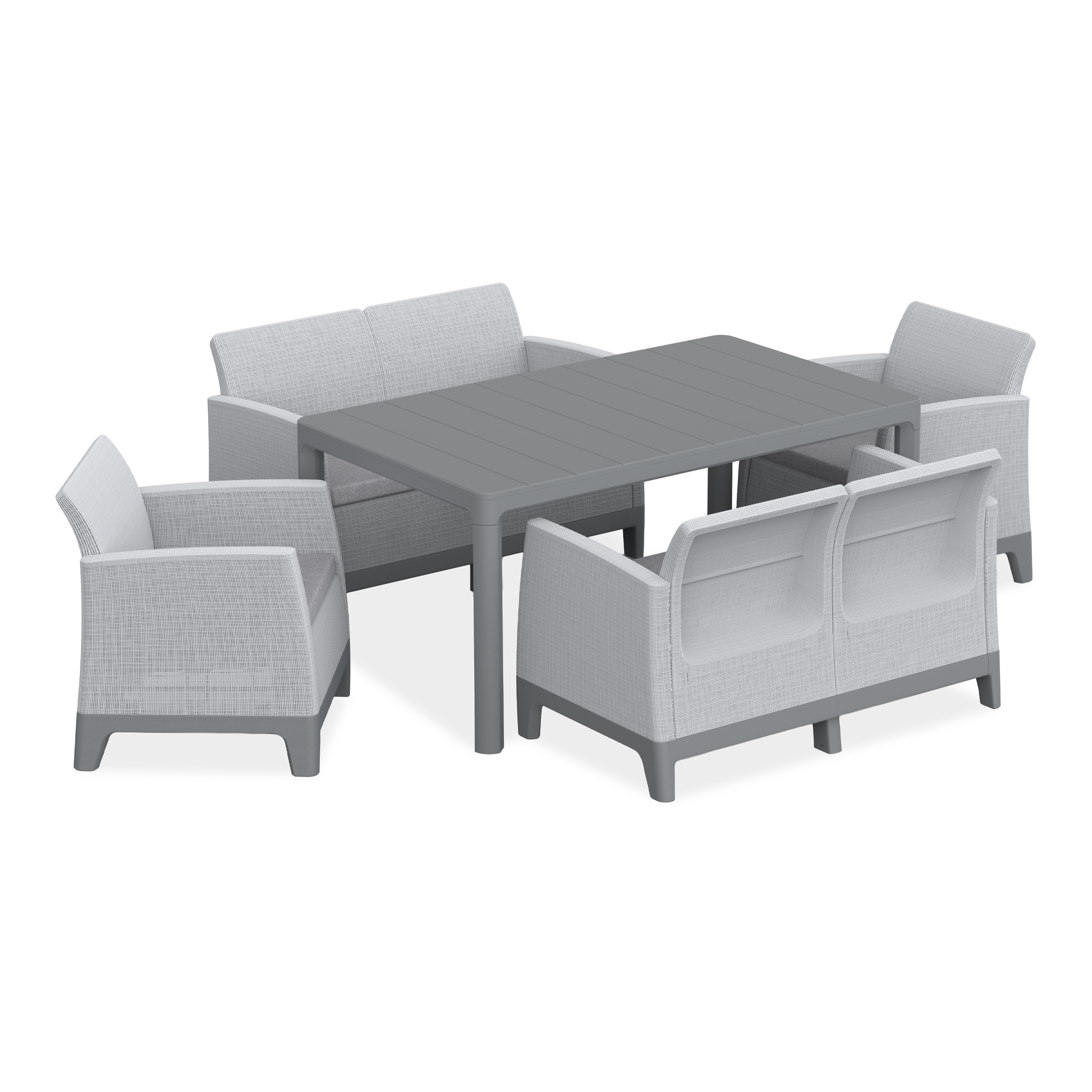 Zestaw mebli ogrodowych SCANDI DINING FIESTA Ash Grey-Storm Grey / Light Grey - Keter