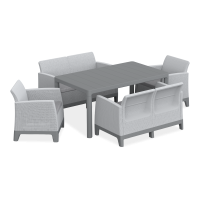 Zestaw mebli ogrodowych SCANDI DINING FIESTA Ash Grey-Storm Grey / Light Grey - Keter