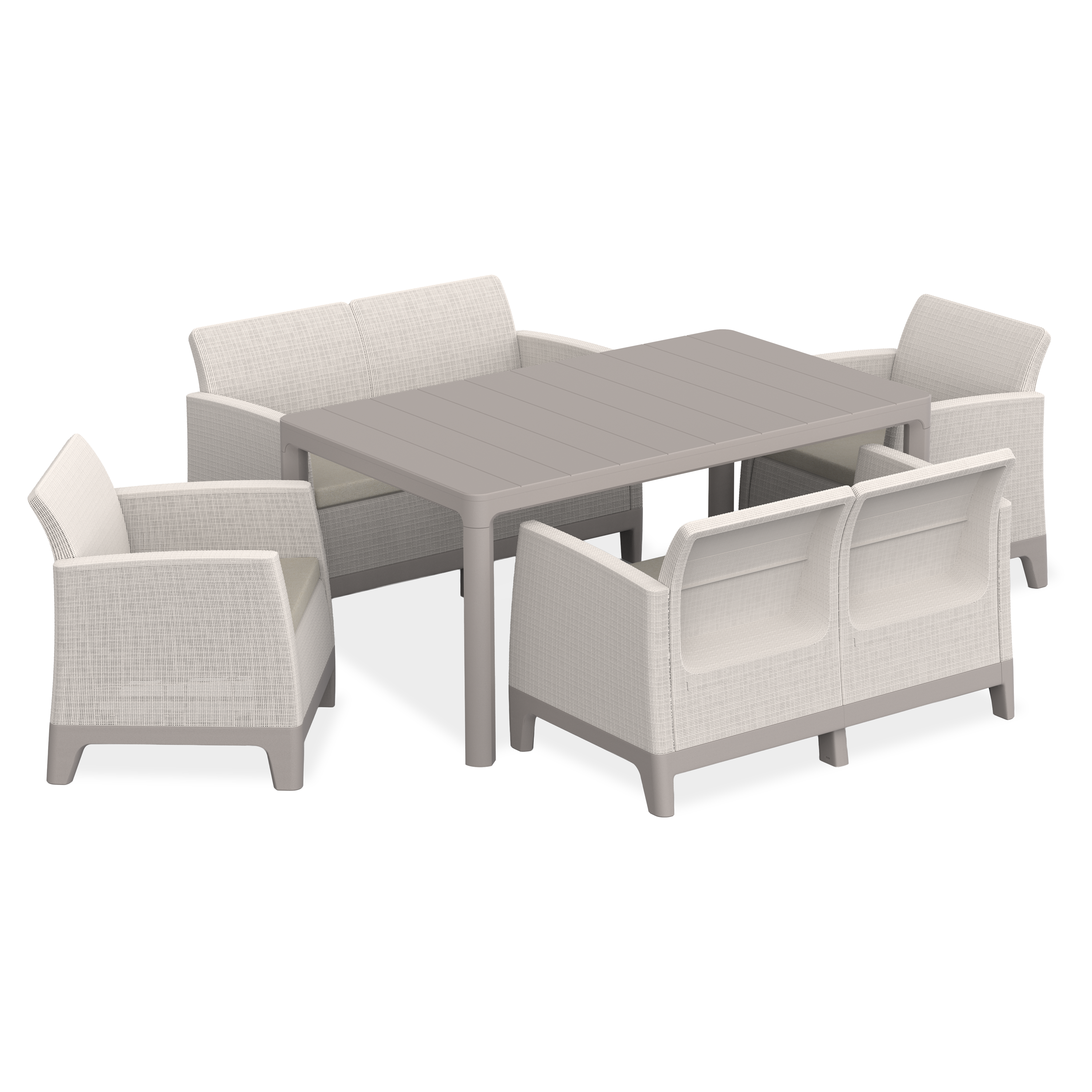 Zestaw mebli ogrodowych SCANDI DINING FIESTA Pebble Grey-Soft Beige / Oat - Keter