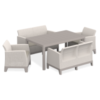 Zestaw mebli ogrodowych SCANDI DINING FIESTA Pebble Grey-Soft Beige / Oat - Keter