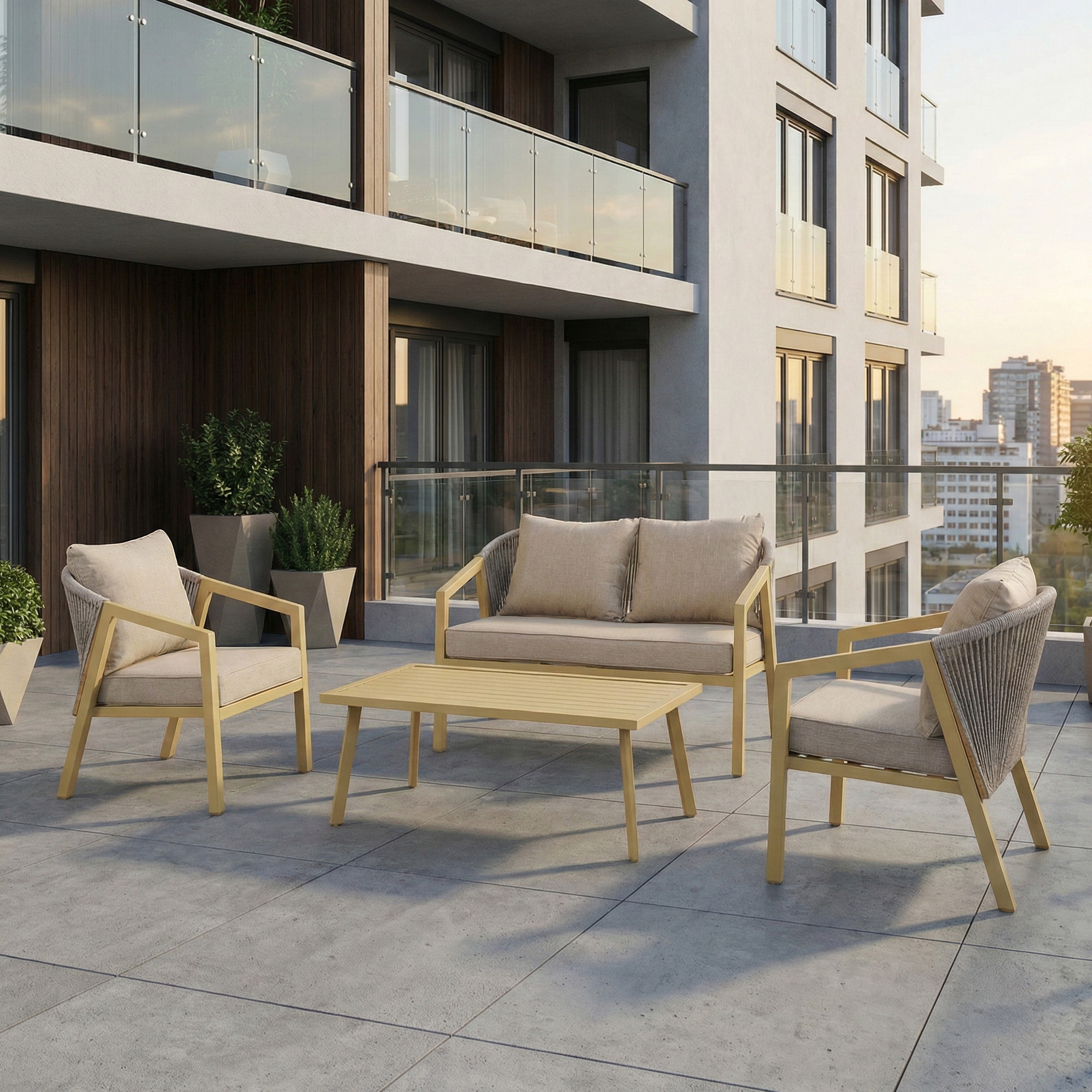 Zestaw tarasowy LOARA CAFFE  WOOD LOOK - Bjørkka