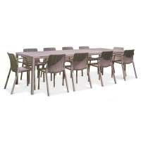 Zestaw tarasowy Nardi TIBERINA/TEVERE 10+1 z rozkładanym stołem 210-275 cm, Tortora